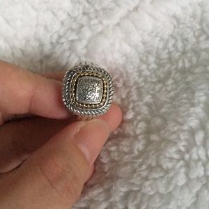 Beautiful silver ring with 14k gold and diamonds.